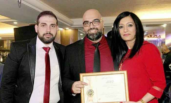 المحامي جوزف وانيس مكرماً من موقع عفكرة الالكتروني عن جهوده في سبيل الوطن والإنسان